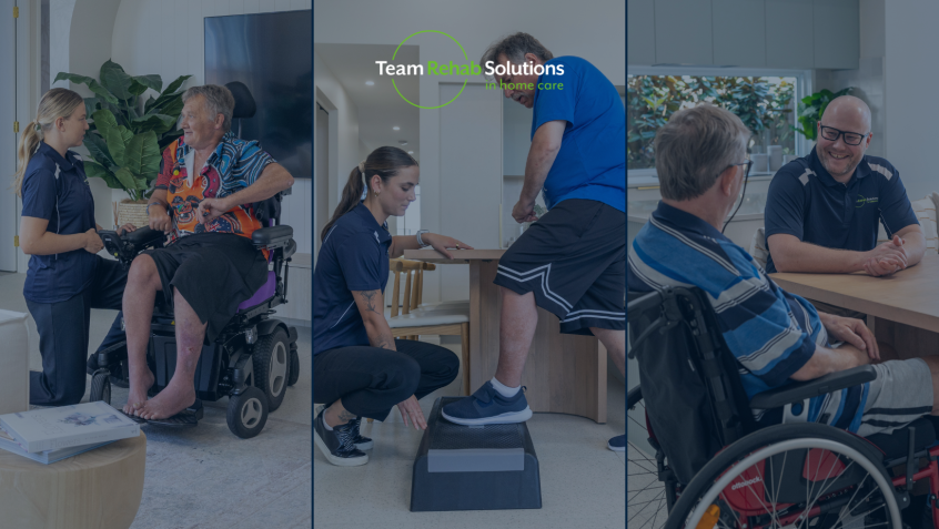 Team rehab solutions staff supporting clients in rehabilitation